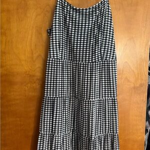 LOFT Black and White Tiered mini dress